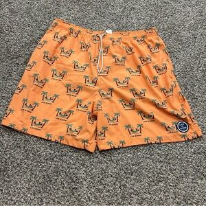 Life Is Good Lined Swim Trunks Shorts Size XL Beach Hammock Palm Tree UPF 50+